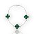 Pulseira Trevo Verde Banhada A Ouro Branco PUL055 - Imagem 1