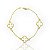 Pulseira Trevo Branca Banhada A Ouro 18k PUL056 - Imagem 1
