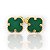 Brinco Masculino Par Trevo Verde Banhada A Ouro 18k - Imagem 1