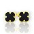 Brinco Masculino Par Trevo Preto Banhada A Ouro 18k - Imagem 1