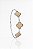 Pulseira Trevo Marrom Banhada A Ouro Branco PUL059 - Imagem 1