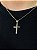 Pingente Cruz Linear (17x26mm) Banhado A Ouro 18K PIN130 - Imagem 2