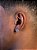 Brinco Masculino Par Redondo Cravejado Torre 3 (10mm) Banhado A Ouro Branco BRI195 - Imagem 2