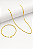 Kit Corrente Elo Cadeado + Pulseira Elo Cadeado 4mm Banhado A Ouro 18K - Imagem 1