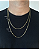 Kit Corrente Elo Cadeado + Pulseira Elo Cadeado 4mm Banhado A Ouro 18K - Imagem 2