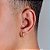 Brinco Masculino Par Argola Cravejada Com 12 Pedras (11,5X3,9mm) Banhada A Ouro 18K BRI010 - Imagem 2