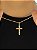 Corrente Elo Cadeado 60cm 2mm Fecho Tradicional + Pingente Cruz Detalhe Pontinhos (1,5X2,7CM) Banhada A Ouro18k COR008-PIN007 - Imagem 4