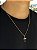 Corrente Elo Cadeado 60cm 2mm Fecho Tradicional + Pingente Cruz Detalhe Pontinhos (1,5X2,7CM) Banhada A Ouro18k COR008-PIN007 - Imagem 2