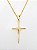 Pingente Cruz Palito Trançada (20x32mm) Banhada A Ouro 18k PIN073 - Imagem 2