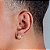 Brinco Masculino Par Argola Cravejada Com 16 Pedras (13,3X7,7mm) Banhada A Ouro 18K BRI026 - Imagem 2