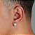 Brinco Masculino Par Argola Cravejada Com 16 Pedras (13,3X7,7mm) Banhada A Ouro Branco BRI004 - Imagem 2