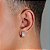 Brinco Masculino Par Argola Cravejada Com 32 Pedras G (14X6,4mm) Banhada A Ouro Branco BRI005 - Imagem 2