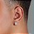 Brinco Masculino Par Argola Cravejada Com 32 Pedras G (14X6,4mm) Banhada A Ouro Branco BRI005 - Imagem 3