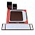 Kit Risque A4, Risque Teclado + Refil de Papel, Mouse Pad, Porta Objetos - Marrom c/ Linha Vermelha - Imagem 1