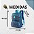 Mochila Grande de Costas Estampada Juvenil Bolso Triplo Frontal Azul - Imagem 3