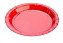 Prato de Papel Sobremesa Vermelho 18 cm c/ 10 unidades - Imagem 1