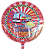 Balão metalizado redondo 18 polegadas - Happy Birthday Bombeiro - Imagem 1