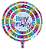 Balão metalizado redondo 18 polegadas - Happy Birthday Tie Dye - Imagem 1