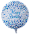 Balão metalizado redondo 18 polegadas - Happy Birthday Bolinha Azul - Imagem 1