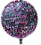 Balão metalizado redondo 18 polegadas - Happy Birthday Bolinhas Rosa e Prata - Imagem 1