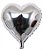 Balão Metalizado Coração 18 Polegadas Liso Prata - Imagem 2