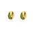 Brinco de argola cravejado de zircônias verde esmeralda folheado a ouro 18k - Imagem 1
