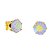 Kit com 2 pares de brincos ponto de luz 8mm cristal e furta cor folheados a ouro18k - Imagem 4