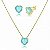 Conjunto de colar e brincos Coração de Zircônia Azul SKY Folheado a Ouro 18K - Imagem 1