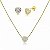 Conjunto de Coração de Zircônia Cristal 8mm Folheado A Ouro 18k - Imagem 1