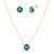 Conjunto de colar e brincos Ponto de Luz de Pedra Fusion Verde esmeralda Folheado a Ouro 18k - Imagem 2