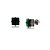 Brinco Pequeno Quadrado de Zircônia Esmeralda Folheado Em Ródio Negro - Imagem 1