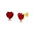 Brinco Coração de Cristal Vermelho Rubi Folheado a Ouro 18k - Imagem 1