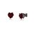 Brinco Pequeno Coração de Zircônia Vermelho Rubi Folheado a  Ródio Negro - Imagem 1