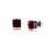 Brinco Pequeno Quadrado Vermelho Rubi Folheado a Ródio Negro - Imagem 1
