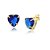 Brinco Coração de Zircônia Azul Montana Folheado a Ouro 18K - Imagem 4