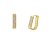 Brinco de argola média cravejado de zircônias folheado a ouro 18k - Imagem 1
