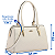 Bolsa Baú de Ombro Grande Feminina Textura Geométrica - Sandiego Off White - Imagem 3