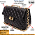 Bolsa Feminina Média Matelassê Transversal - França Preta Dourada - Imagem 2