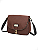 Bolsa Feminina Transversal Impermeável de Nylon Tactel Lona Veryrio VR1912 - Torino Café - Imagem 1