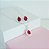Conjunto Colar e Brincos Zirconia Vermelha Gota Cravejado Prata 925 - Imagem 1