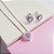 Conjunto Colar e Brincos Zirconia Coração Lilas Prata 925 - Imagem 1