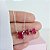 Conjunto Colar e Brincos Zirconia Rosa Escuro Retangular Prata 925 - Imagem 3