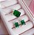 Conjunto Colar e Brincos Zirconia Verde Esmeralda Retangular Prata 925 - Imagem 5
