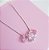 Colar com 3 Pingentes Zirconia Gota Rosa e Cristal Prata 925 - Imagem 2