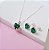 Conjunto Colar e Brincos Zirconia Coração Verde Prata 925 - Imagem 3