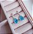 Brinco Slim com Zirconia Gota Azul Prata 925 - Imagem 3