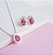 Conjunto Colar e Brincos Zirconia Gota Rosa Escuro Prata 925 - Imagem 2