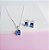 Conjunto Colar e Brincos Zirconia Retangular Azul Prata 925 - Imagem 1