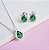 Conjunto Colar e Brincos Zirconia Gota Verde Esmeralda Cravejado Prata 925 - Imagem 5