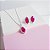 Conjunto Colar e Brincos Zirconia Navete Rosê Cravejado Prata 925 - Imagem 1
